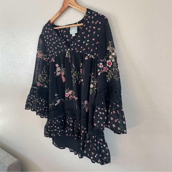 Maeve Anthropologie | Floral Swiss Dot Romantic Blouse - Picture 4 of 15